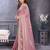 Pink fandy satin saree with embroidered lace border and matching blouse piece