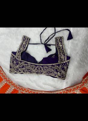 Two Tone Silk Lehenga Choli Sequins Embroidery Semi Stitched Designer Wedding Set 5