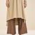women’s beige viscose blend v neck kurta with front pleat design