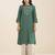 premium sea green viscose blend ethnic kurta for women