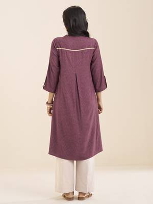 premium light wine viscose blend ethnic kurta for women 2