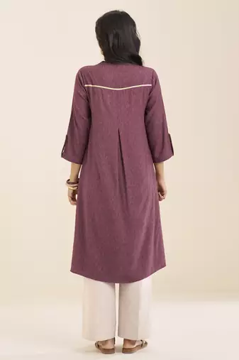 premium light wine viscose blend ethnic kurta for women