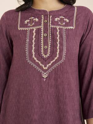 premium light wine viscose blend ethnic kurta for women 5