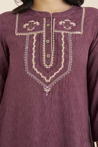 premium light wine viscose blend ethnic kurta for women