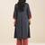 women’s grey viscose blend straight fit kurta for casual wear