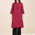 women’s red straight fit viscose blend kurta