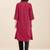 women’s red straight fit viscose blend kurta