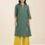 women’s green viscose blend straight kurta for casual wear