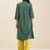 women’s green viscose blend straight kurta for casual wear
