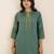 women’s green viscose blend straight kurta for casual wear