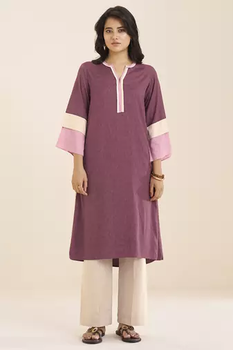 women’s wine straight cut viscose rayon kurta