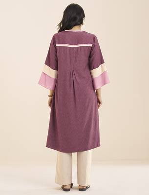 women’s wine straight cut viscose rayon kurta 2