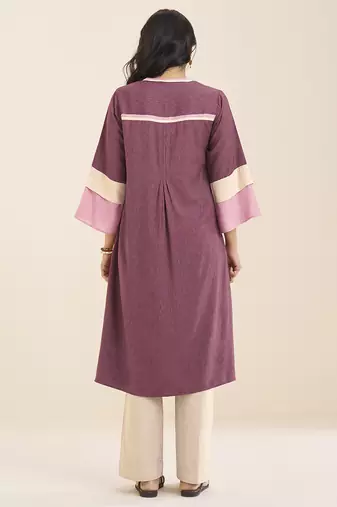 women’s wine straight cut viscose rayon kurta