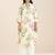 women’s linen blend cream kurta with soft pink floral print