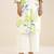 elegant white linen blend floral printed kurta for women