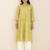 women’s light yellow linen blend printed kurta