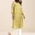women’s light yellow linen blend printed kurta