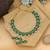 Green color american diamond necklace set