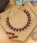 designer rani color american diamond necklace set