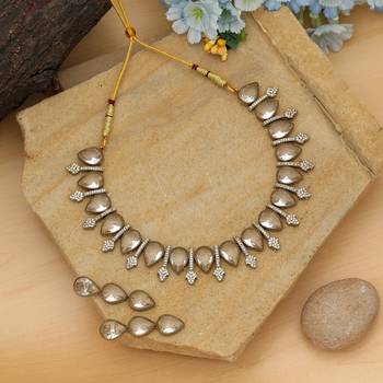 designer gold color american diamond necklace set 1
