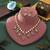 Pink color american diamond necklace set