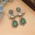 Pista green color american diamond earrings