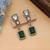 Green color american diamond earrings