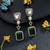 Green color american diamond earrings