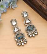 Firozi color american diamond earrings