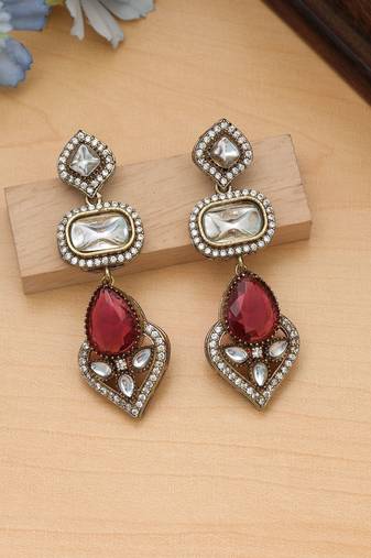 Rani color american diamond earrings