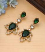 green american diamond brass dangle earrings