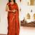 Orange Color jacquard leaf  figure Work Khadi Silk Saree