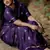 purple khadi art silk saree with jacquard leaf design