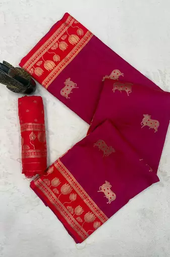 wine dual zari woven soft art silk saree