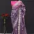 purple gold crush silk multi thread embroidery saree