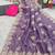 Purple Color embroidery and multi Thread work Silk Saree