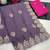 Purple Color embroidery and multi Thread work Silk Saree