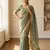 Teal sofl silk butti work partywear saree