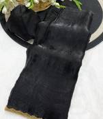 Black fendy chiffon serosky work party wear designer saree