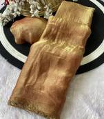 Chiku fendy chiffon serosky work party wear designer saree