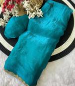 Firoji fendy chiffon serosky work party wear designer saree