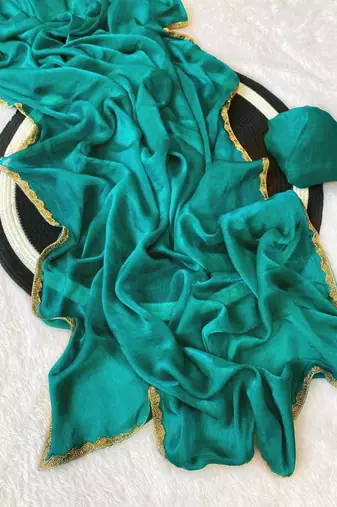Firoji fendy chiffon serosky work party wear designer saree