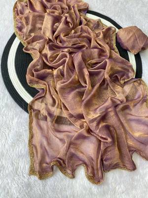 Onion fendy chiffon serosky work party wear  saree 2