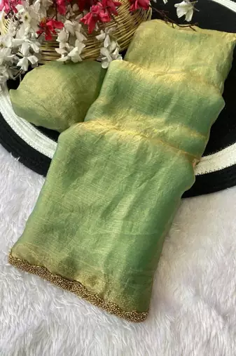 Pista fendy chiffon serosky work party wear designer saree