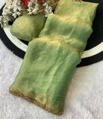 Pista fendy chiffon serosky work party wear designer saree