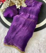 Purple fendy chiffon serosky work party wear designer saree