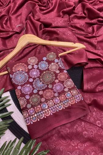 Maroon shimmer silk designer functional wear saree
