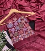 Maroon shimmer silk designer functional wear saree