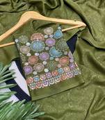 Mehendi shimmer silk designer functional wear saree