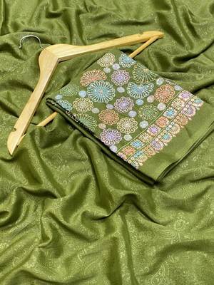 Mehendi shimmer silk  functional wear saree 2